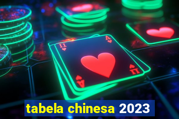 tabela chinesa 2023